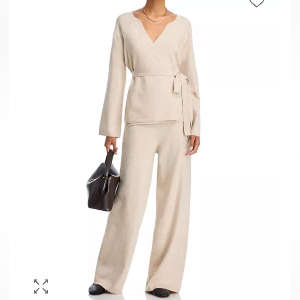 SET French Connection Marley Wide Leg Knit Pants & Marley Wrap Cardigan